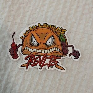 RSVLTS Fiery Taco Sticker with Red and Brown